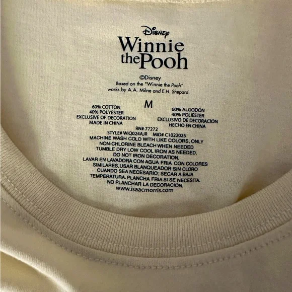 NWT Disney Winnie the Pooh Graphic Tee –  Yellow with Characters Junior Medium - Picture 5 of 9